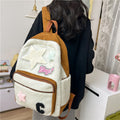 2025 new lambswool patchwork spring outing backpack - cute korean style student backpack, fresh and sweet plush women's bag