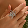 Multi-layered flower ring earrings wholesale cross-border niche design wrapped accessories irregular lines hollow bracelet for women