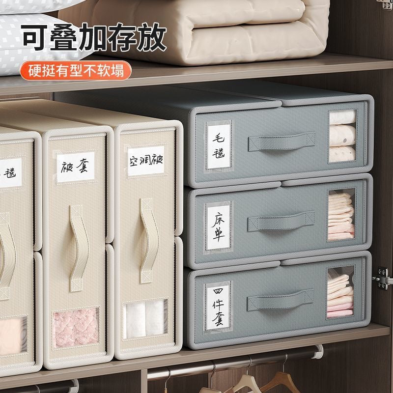 Fabric Clothing Sheet Four-piece Oxford Cloth Thickened Window Storage Box Bedroom Household Large Capacity Storage Box