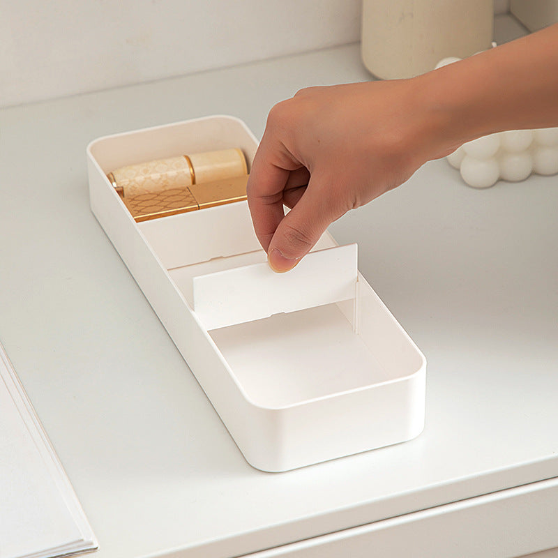 Separate sundries storage box Rectangle plastic porch storage box Grid porch storage desktop strip storage box
