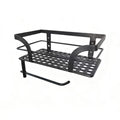 Wrought iron bathroom wall-mounted multi-functional storage rack - tissue, plant, and organizer shelf for toilet area