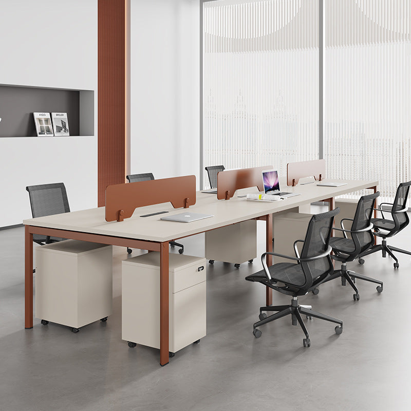 Saint rica thickened steel frame office desk and chair combination four-person double 2-person 4-person desk casual modern office electric