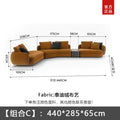 Foshan saint-germain cream style small apartment curved sofa high-end corner teddy velvet fabric sofa living room