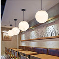 Scandinaviancasual single head white spherical chandelier restaurant milk tea clothing store shop bar aisle restaurant round lamp