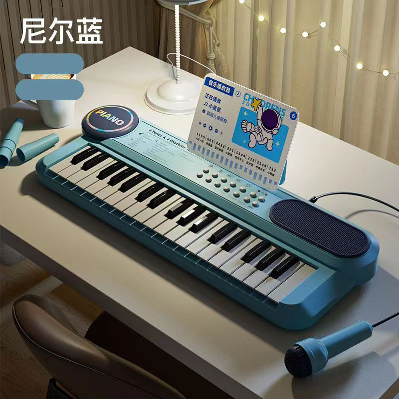 37-key digital piano with microphone, multi-functional educational early learning music piano for kids, beginner-friendly playable toy