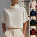 european and american style women's summer new chinese style stand collar shirt - unique design, commuter chic blouse