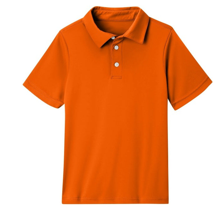cross-border   kids' everyday casual short-sleeve solid color tops t-shirts polo shirts