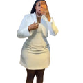 European and american cross-border women's fashion:  spring new arrival - elegant and chic blazer & slim-fit mini dress two-piece set