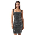 C7198 cross-border   fashion women's sexy dress slim fit rhinestone embellished cami dress