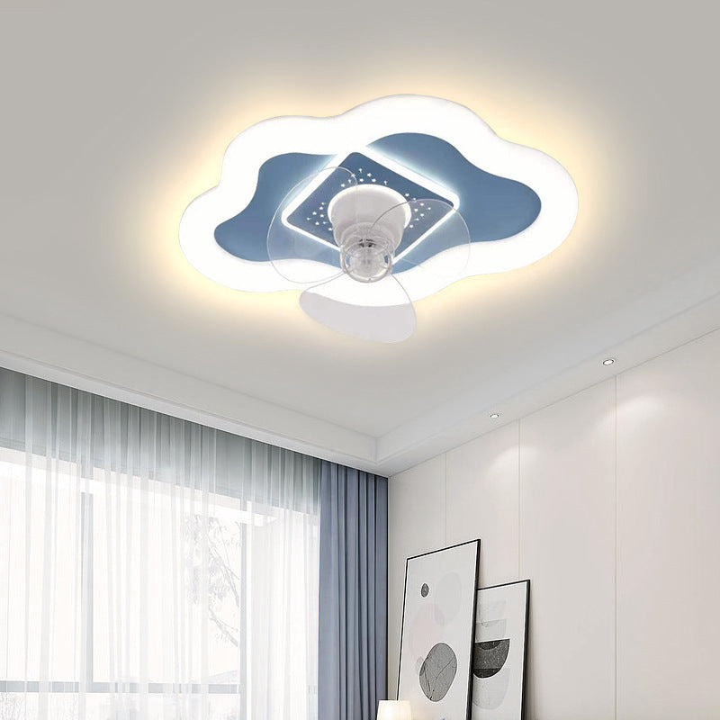 Zhongshan simple ceiling light bedroom fan light 2024 new integrated silent 360 shaking head led restaurant ceiling fan light