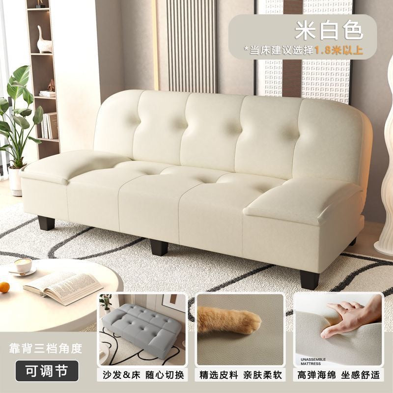 Foldable dual-purpose fabric sofa bed, detachable and washable, suitable for offices, rentals, and simple living spaces. multi-functional folding sofa bed