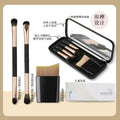 Portable 5-in-1 eye makeup brush organizer with interlocking dual-ended detail brushes for eyeshadow and makeup application