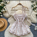 Lazy sweet red floral camisole women's summer work clothing style silm ribbon outwearelegant vest