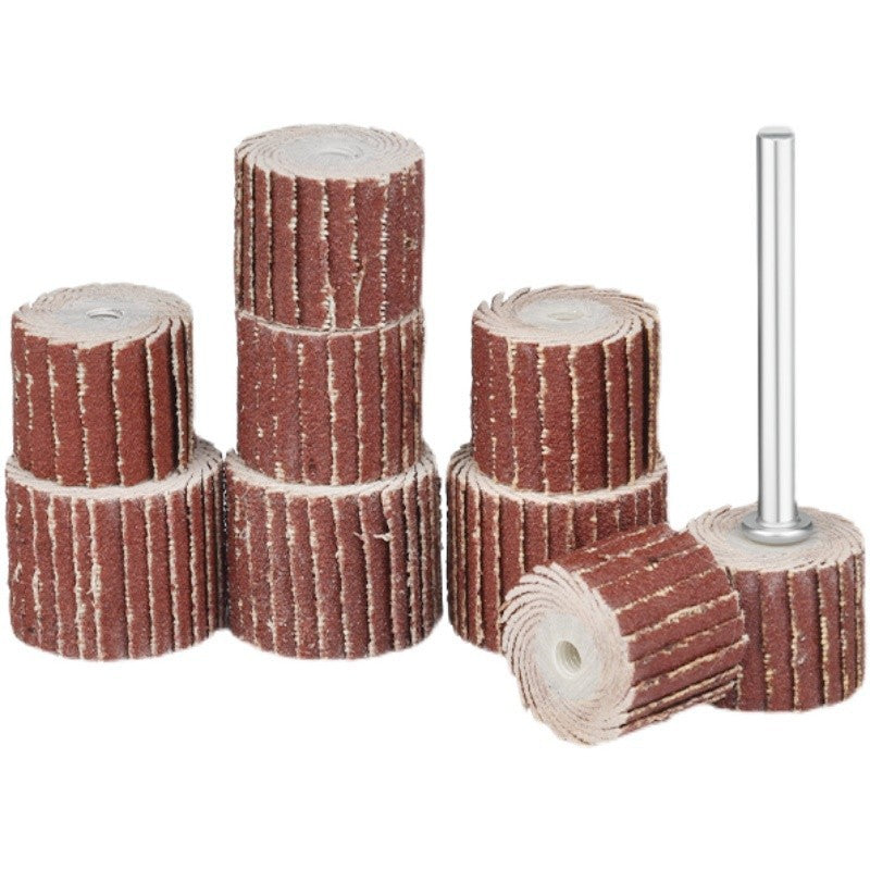 Live handle louver wheel grinding head 3mm emery cloth sandpaper grinding metal polishing wear-resistant durable electric grinding head with handle