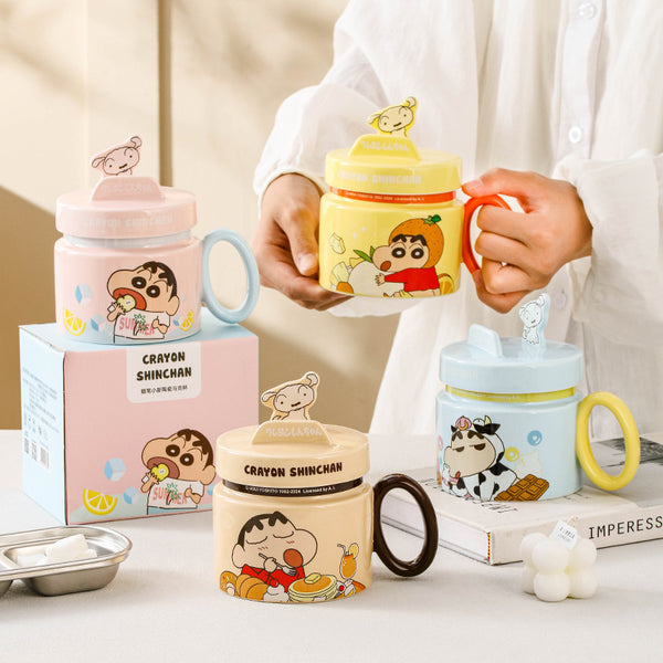 Crayon Xiaoxin Ceramic Cup with Lid with Handle Bracket Mug Office High Value Water Cup Gift Box