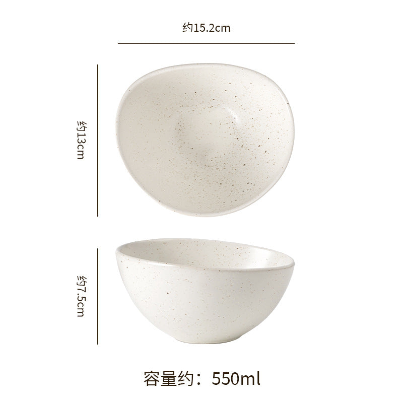 Vintage irregular high-end bowls, plates, and dishes - restaurant, hotel, and home tableware - unique dinnerware for serving dishes, desserts, rice bowls, and plating