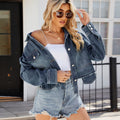 Ebay european and american cross-border women's spring new style  washed casual raw edge short denim outweartops trendy