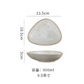 Vintage rustic stoneware ceramic triangular dessert fruit salad weight loss ceramic bowl restaurant home breakfast bowl tableware