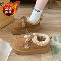 Fleece-lined birkenstock snow boots for women, autumn and winter 2026 new arrival, thick-soled heighteningheattech fur bread cotton shoes