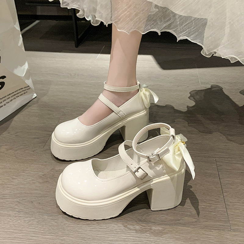 2025 summer new arrivals: sweet bow mary janes - versatile, chic, comfortable, and stylish low-heeled leather shoes