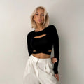 Amazon cross-border women's instrendy style fake two-piece t-shirt  spring and summer new style silm navel-baring shorttops