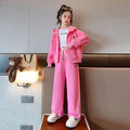 Girls' activewear set - autumn  new arrival: stylish and trendy kids' casual baseball jacket and pants two-piece outfit