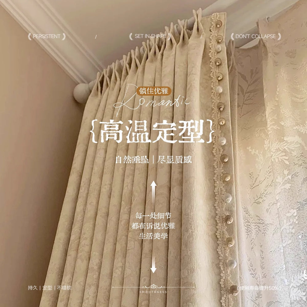 Xiaohongshu best selling morris flower french chenille blackout curtains living room bedroom curtain cloth shaoxing keqiao cloth