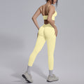 fashionsexy back sports bra suit seamless peach butt quick-drying running fitness yoga suit suit