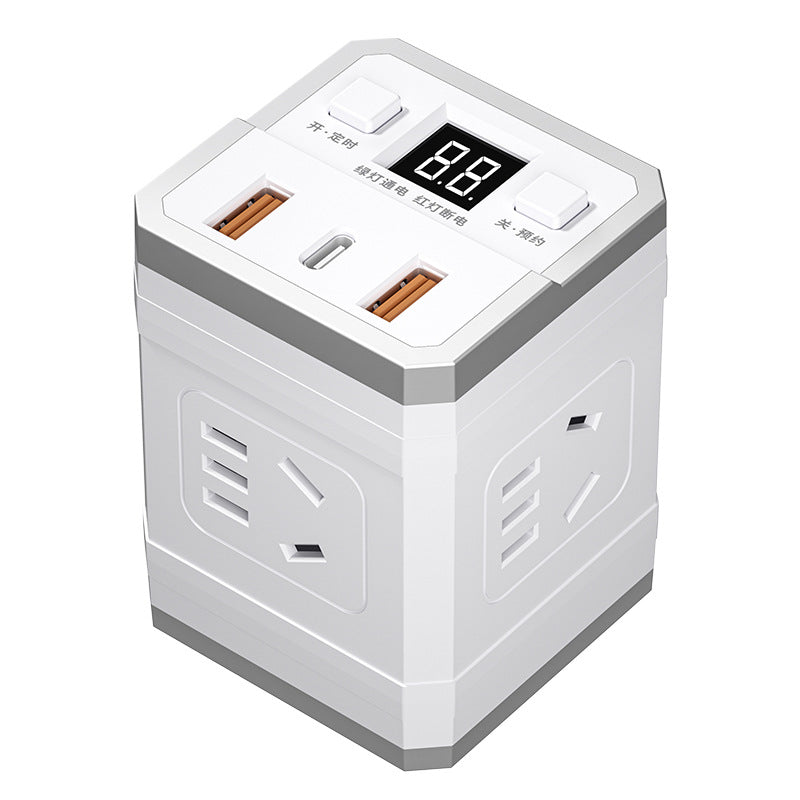Smart timer socket converter wireless multifunctional magic cube extension plug with usb charging and wired power strip