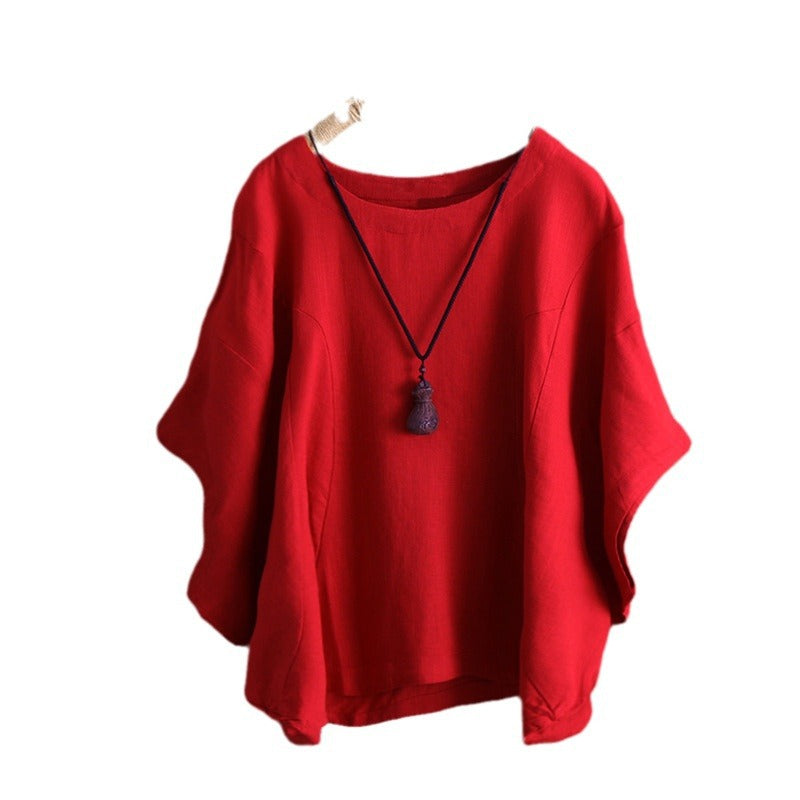 new arrival: women's casual cotton linen oversized t-shirt with drop shoulder and ruffle sleeves - wholesale available for , , and european & american markets