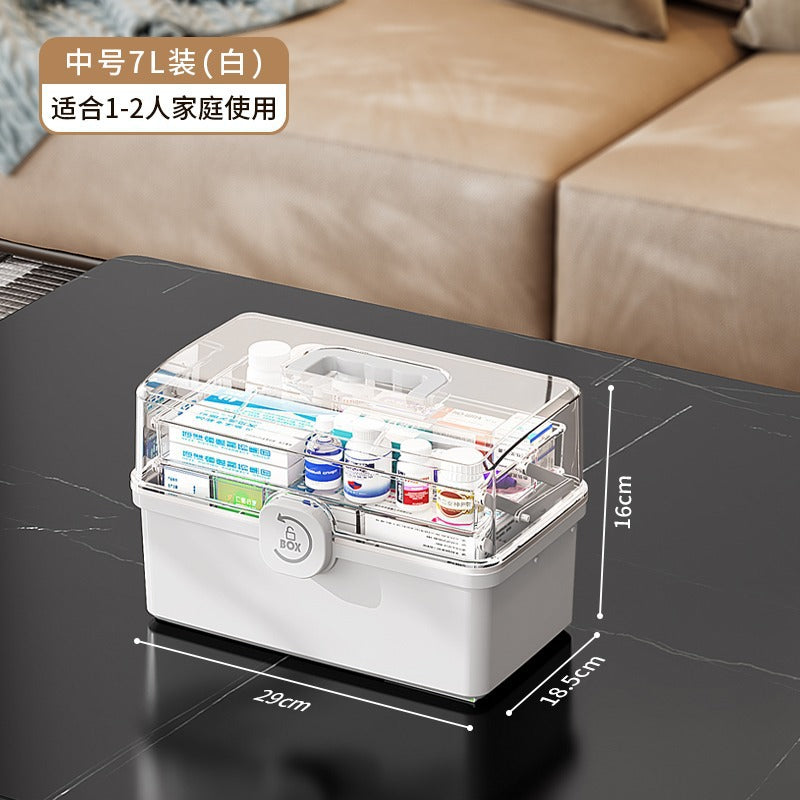 Golden Cat Family Large Medicine Box Household Medicine Storage Box Large Capacity Medicine Box Multi-layer Extra Large Classification Medicine Box