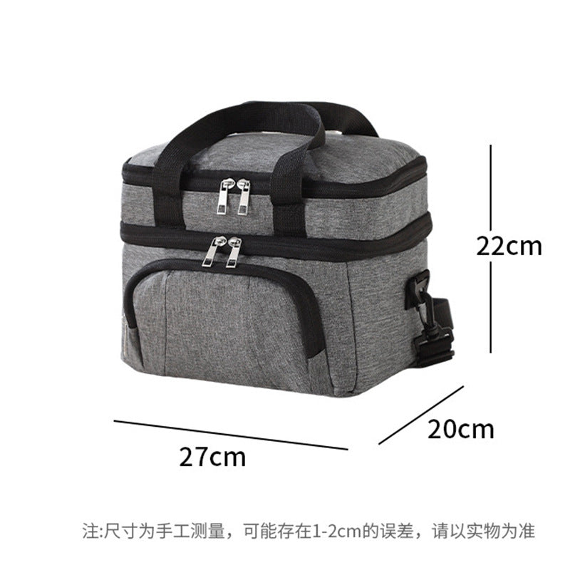 Cross-border thickened lunch bag double-layer thermal insulation bento bag EVA compression and shock-resistant waterproof aluminum foil picnic bag lunch box bag
