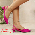 Exportplus size women's shoes 2026 spring and summer new arrival pointed thick heel medium heel flats women's back empty toe cap sandals women