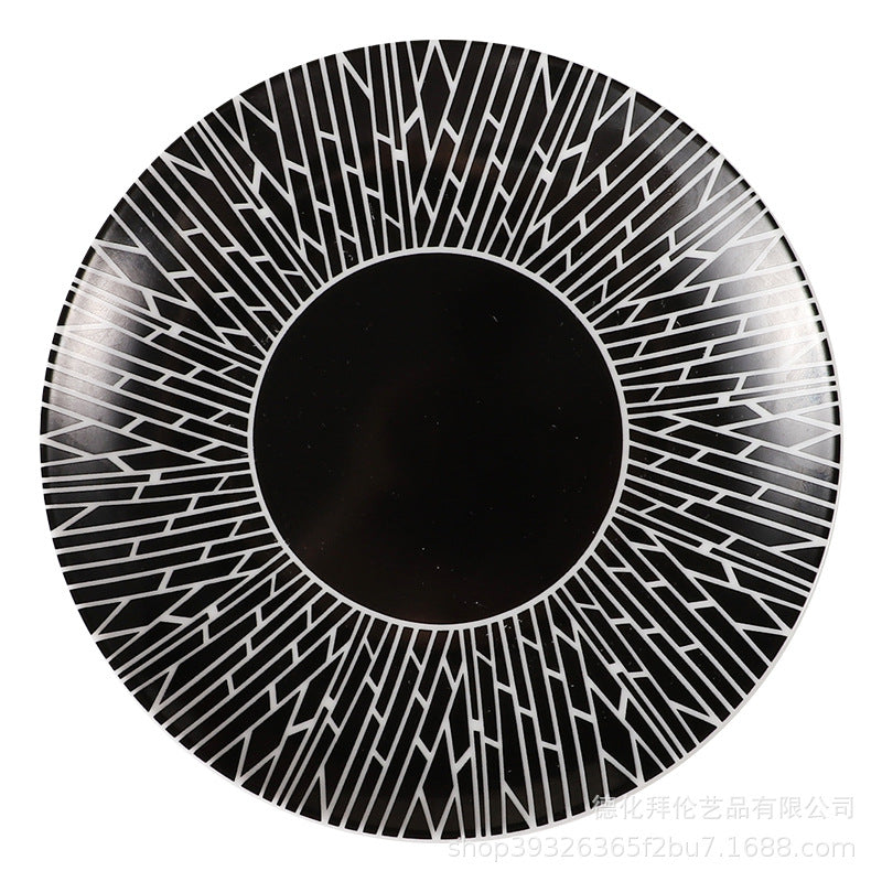 Popular creative round ceramic snack plate for home bone plate hotel side dish cake plate 6inch shallow plate