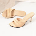 High-heeled slip-on sandals for women, 2026 summer new arrivalfashion fish mouth fashion stiletto outwear women's flip-flops