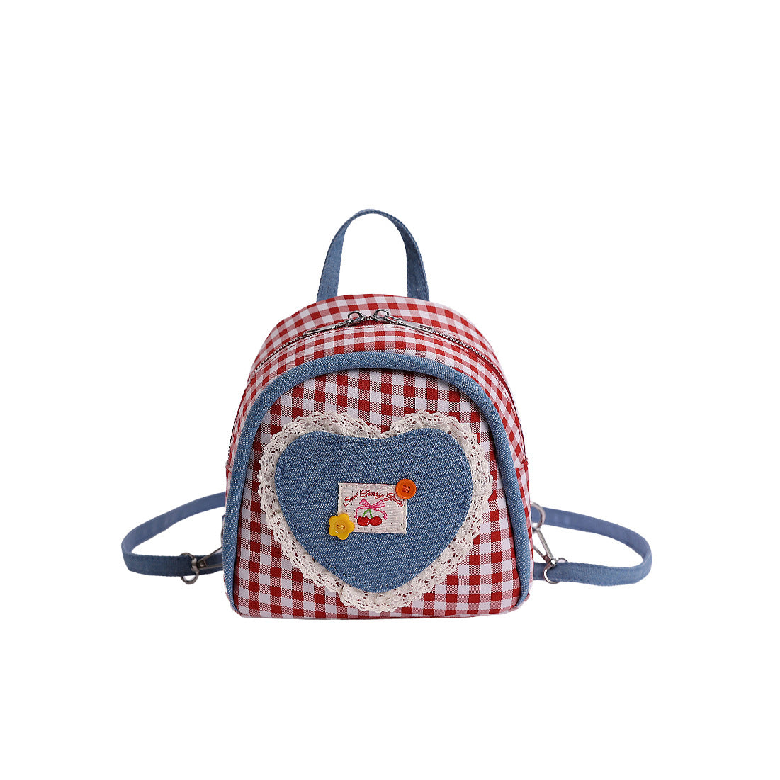 Outer order super fire plaid women's backpack 2025 new spring and summer contrasting color versatile backpack mini schoolbag