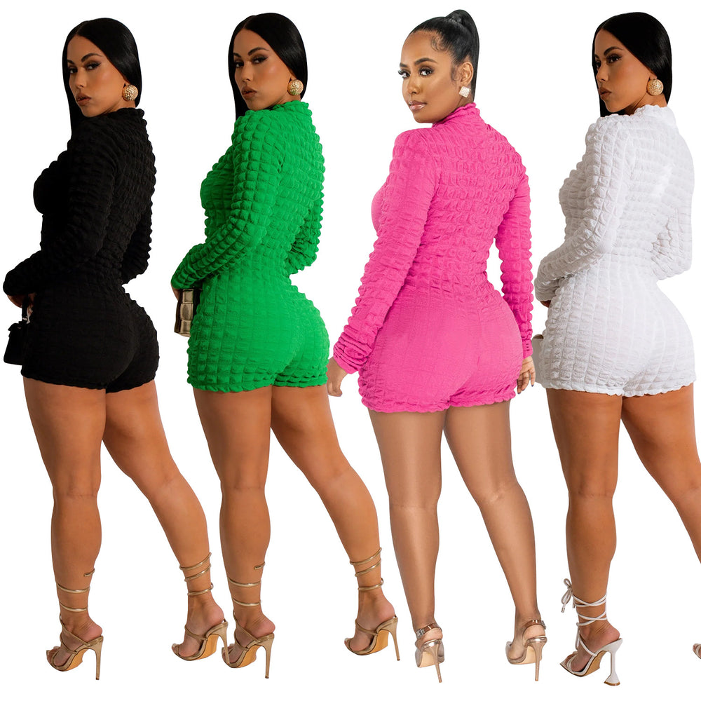 X6300 special offer: no returns or exchanges. please purchase with care. cross-border fashion women's long-sleeve outerwear-style shorts jumpsuit
