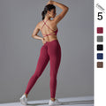 New arrival cross-border seamless pure color tight cross back sports intimates yoga suit running fitness yoga wear for women