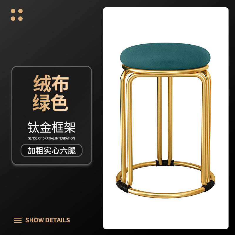 Round stool for home modern casual dining table high stool plastic stackable chair accessible luxury dining chair spare small round stool