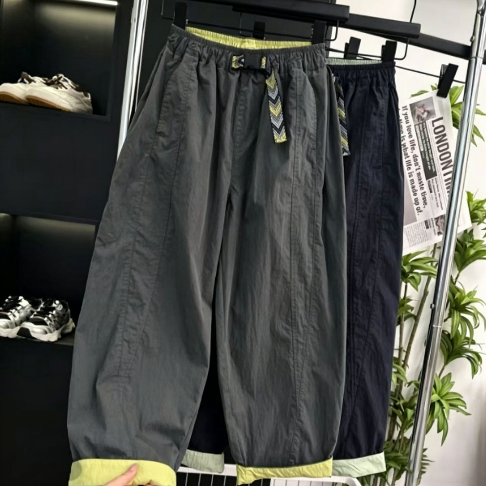 Kids' summer pants: lightweight ice silk breathable casual pants for boys and girls, versatile quick-dry summer outfits for mid-to-large children, matching family sets available