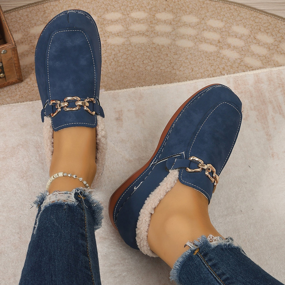 Export woolen shoes for women fall and winternew arrivalfleece-linedthickenedeasiest for match soft bottom casual slip-on small fragrant bean cotton shoes