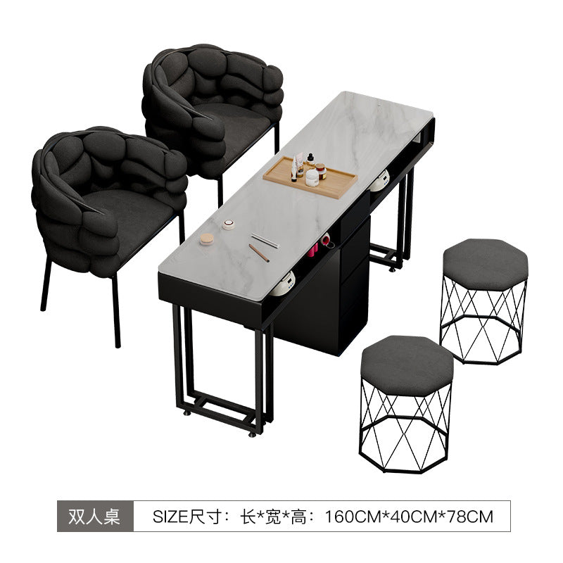 Cream style manicure table and chair set Japanese single double manicure light luxury Internet celebrities ins manicure table manicure shop