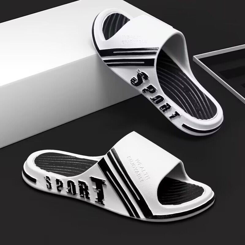 Men's slippers 2024 summer new style: cloud-like comfort, thick sole, bathroom-friendly, trendy couple's slippers, student home slippers, women's outdoor slippers