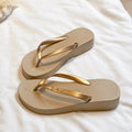 Thick sole flip-flops women's summeroutwear vacation seaside beach non-slip wedge heel flip-flops high heel sandals