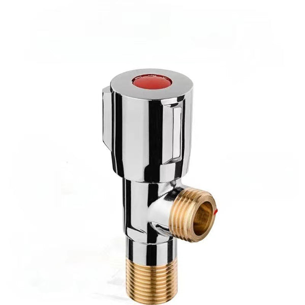 JOMNW triangle valve, copper bud angle valve 4 points toilet water stop valve inlet valve hot and cold switch, water heater connection