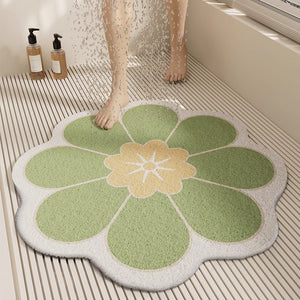 Special-shaped flower bathroom non-slip floor mat cut out wire loop shower room anti-fall foot mat bathroom bathtub drain foot mat