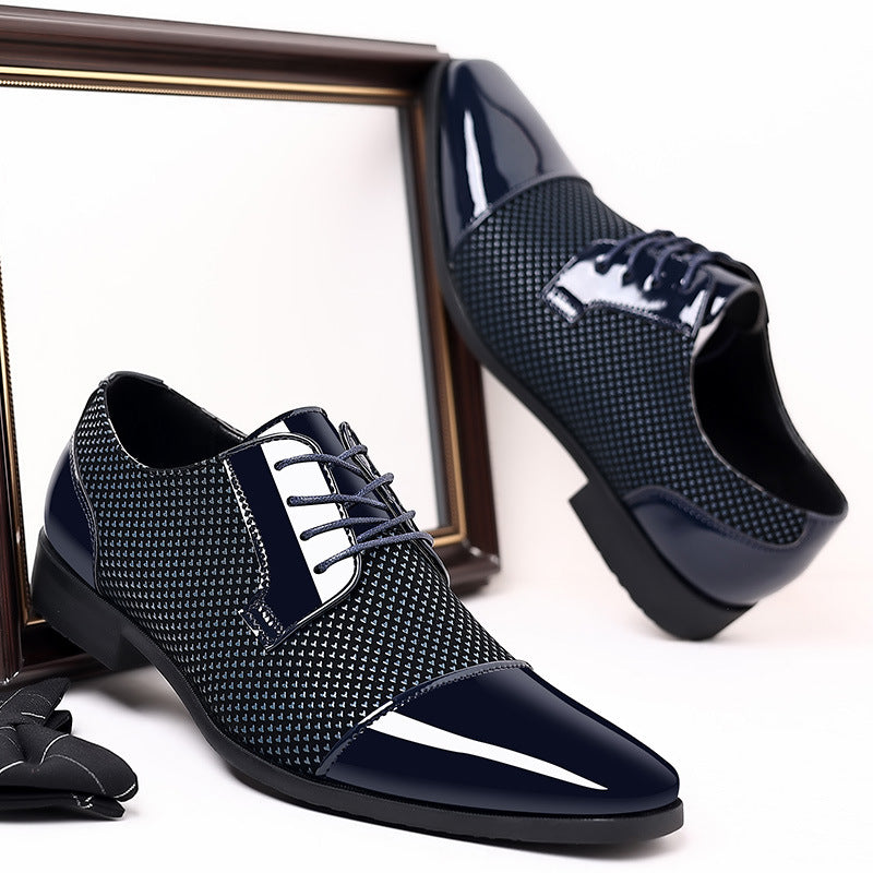 Men's leather dress shoes - new business casual style, breathable, pointed toe, perfect for spring/autumn, british & korean style, groom's wedding shoes