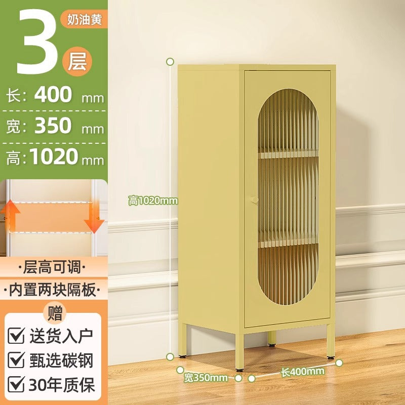 Kitchen and dining room storage cabinet, cream fresh style storage iron cabinet, casual sun panel door, living room tea and sideboard