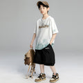 Boys' short-sleeve and shorts set: trendy crew neck t-shirt for boys, summer , versatile base layer, athletic top