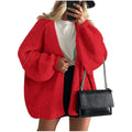 2025 fall/winter new european and american cross-border commute women's knitted top, european and american casual sweater cardigan, loose fit open front
